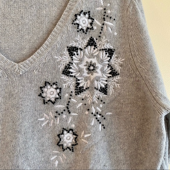 Loft Embellished Sweater - XL - Grey - Picture 3 of 7